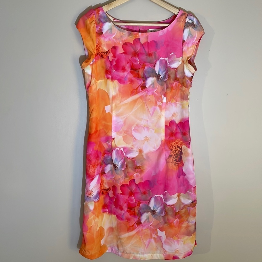 Liz Claiborne Floral Pink and Orange Dress